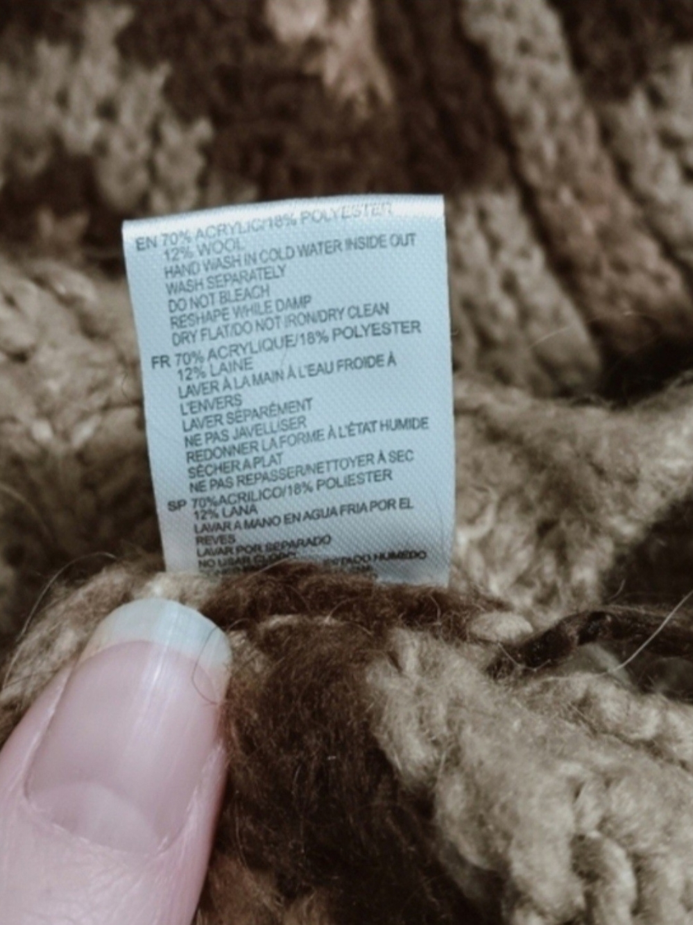 By Anthropologie Caramel Chai Carson Fair Isle Geo Chunky Knit  Crewneck Sweater - Picture 5 of 7